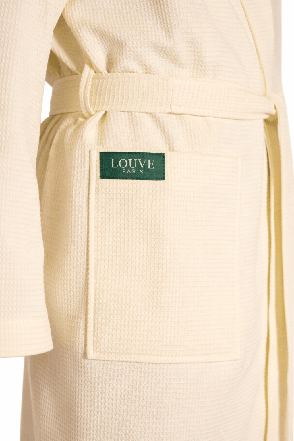 Wafel badjas unisex Beige 100% katoen - Louve Paris