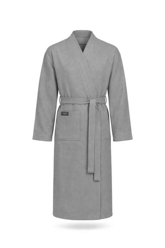 Wafel badjas unisex Gray 100% katoen - Louve Paris