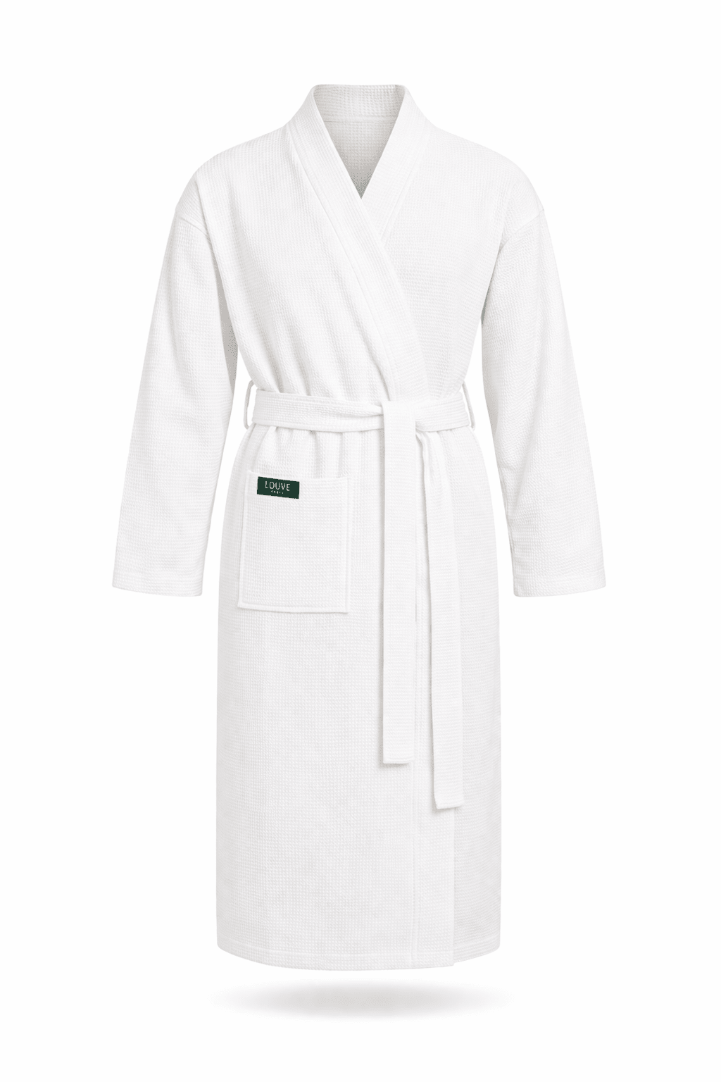 Wafel badjas unisex White 100% katoen - Louve Paris